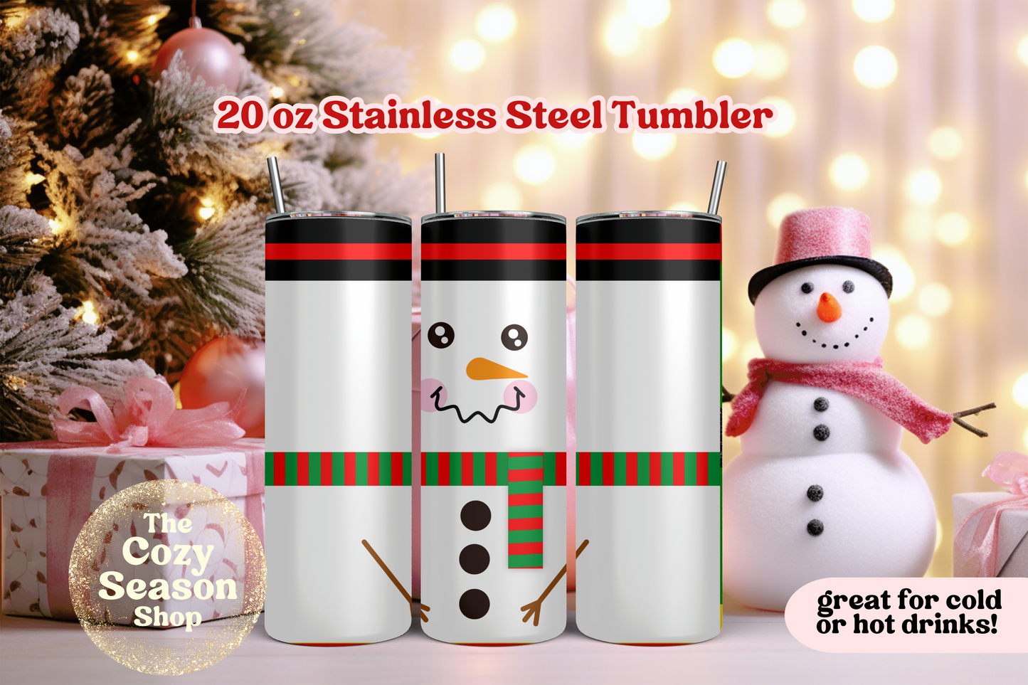 Snowman 1 Stainless Steel Tumbler, 20 oz.