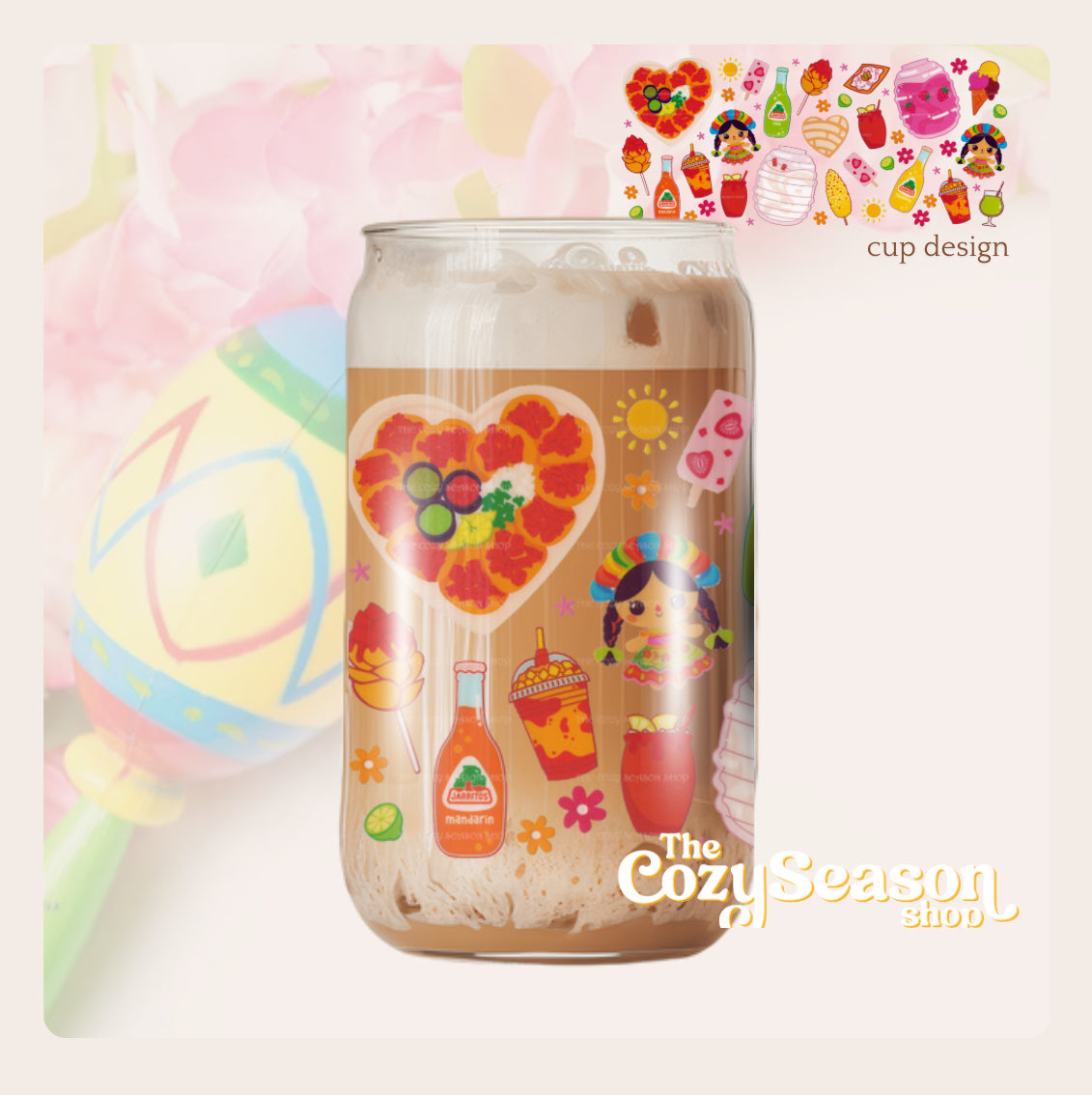 Mexican Summer - Glass Cup, 16 oz