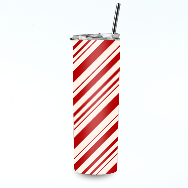 Candy Cane Stripes Stainless Steel Tumbler, 20 oz.