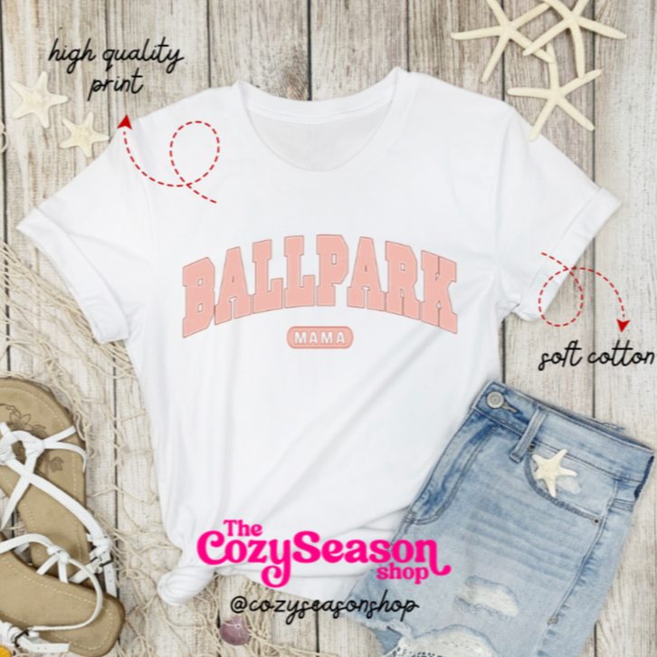 PINK BALLPARK MAMA - Adult Unisex T-Shirt