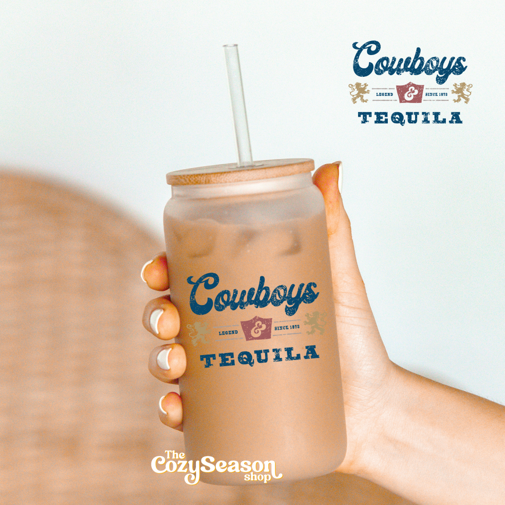 Cowboys and Tequila - Glass Travel Cup