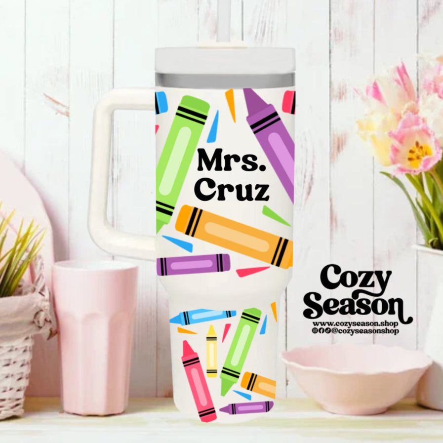 CRAYONS FOR TEACHER - 40oz Iridescent Tumbler