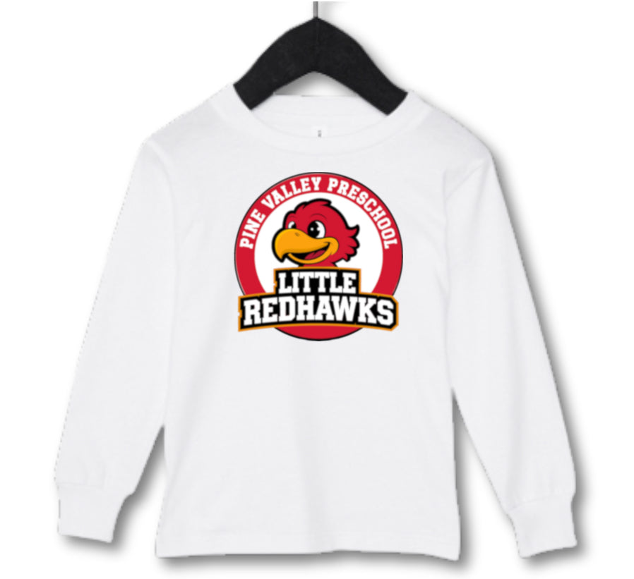 PINE VALLEY PRESCHOOL LOGO - Toddler Long-Sleeve T-Shirt - WHITE