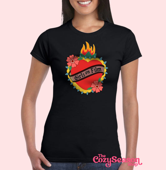 GIRLS ON FILM - Color logo on Black Cozy T-Shirt