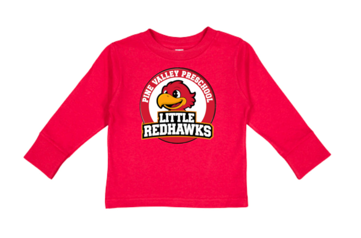 PINE VALLEY PRESCHOOL LOGO - Toddler Long-Sleeve T-Shirt RED