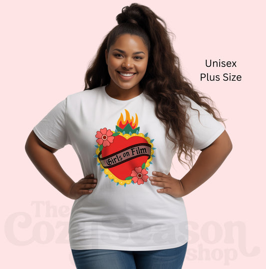 GIRLS ON FILM - Color logo on White Cozy T-Shirt
