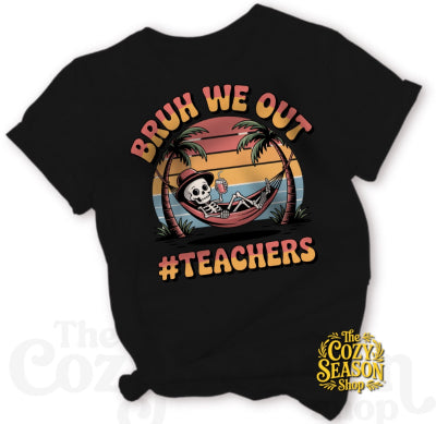 BRUH WE OUT - Skeleton on Hammock - COZY T-SHIRT