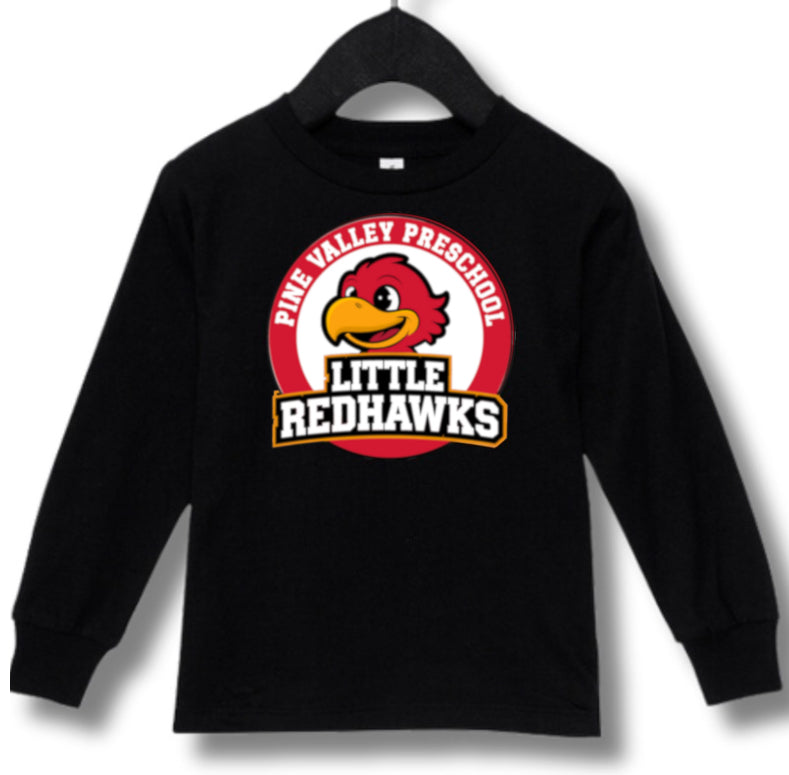 PINE VALLEY PRESCHOOL LOGO - Toddler Long-Sleeve T-Shirt BLACK