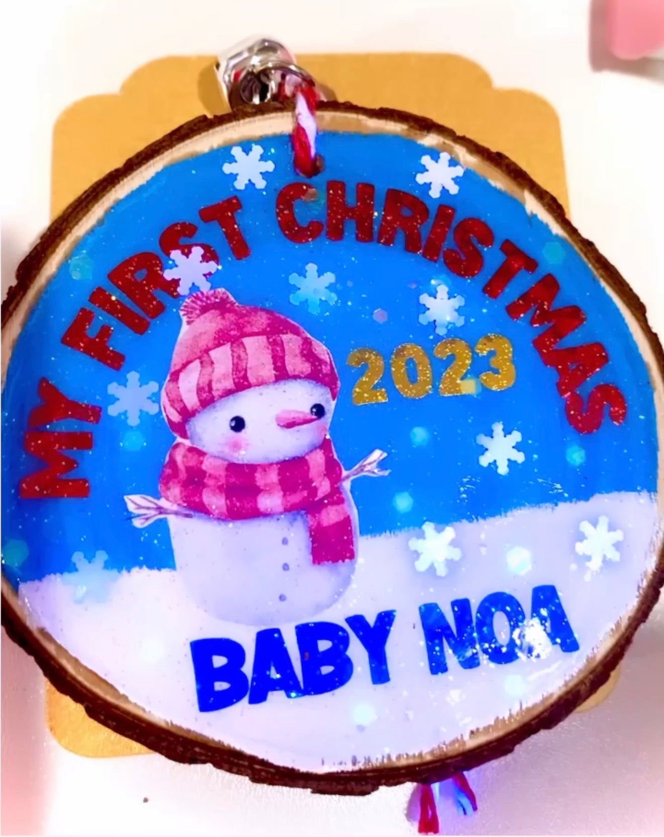 MY FIRST CHRISTMAS - Personalized Wood Ornament