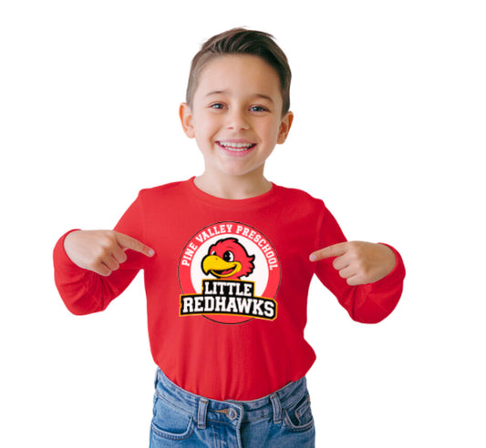PINE VALLEY PRESCHOOL LOGO - Toddler Long-Sleeve T-Shirt RED
