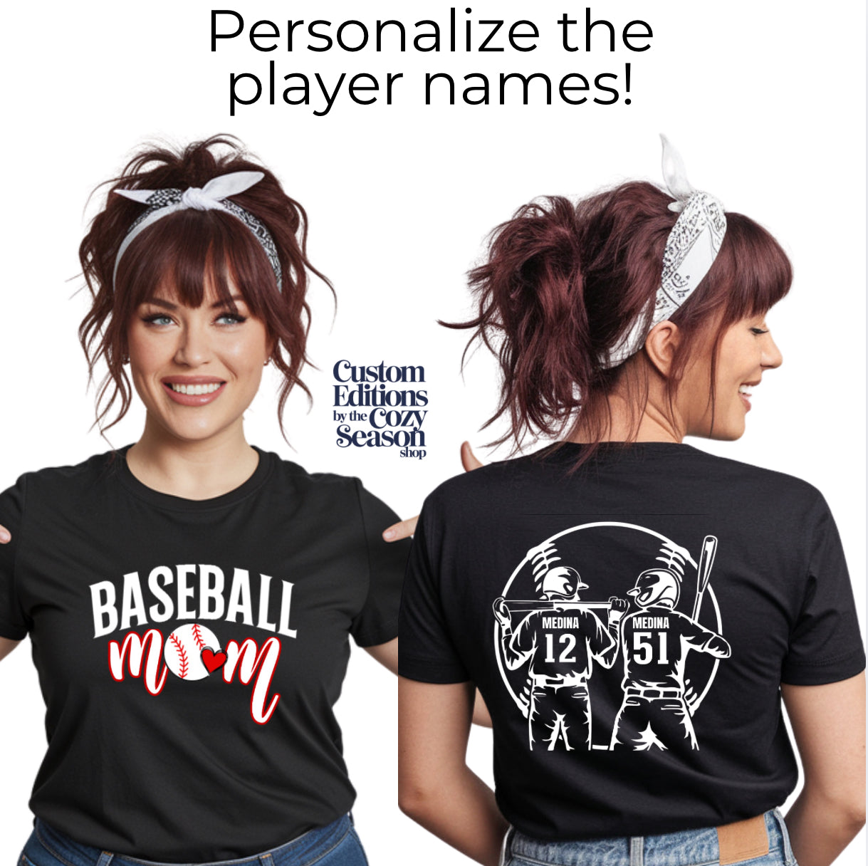 PERSONALIZED - BASEBALL MOM - Adult Unisex T-Shirt