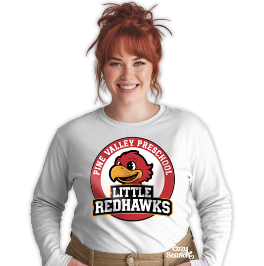 PINE VALLEY PRESCHOOL LOGO - ADULT Long-Sleeve T-Shirt WHITE