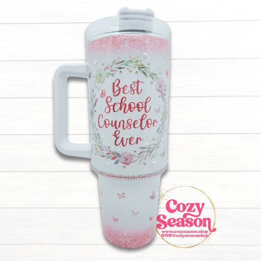 School Counselor Butterflies - 40oz Tumbler