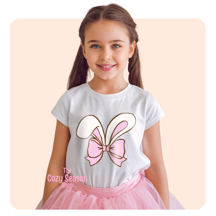BUNNY EARS WITH CUTE BOW - Unisex Kids T-Shirt