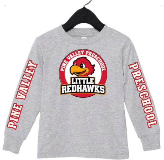 PINE VALLEY PRESCHOOL LOGO - Toddler Long-Sleeve T-Shirt GRAY
