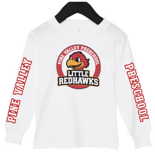 PINE VALLEY PRESCHOOL LOGO - Toddler Long-Sleeve T-Shirt - WHITE