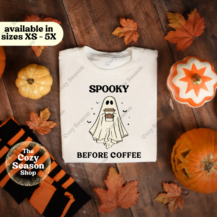 SPOOKY BEFORE COFFEE - Unisex T-Shirt