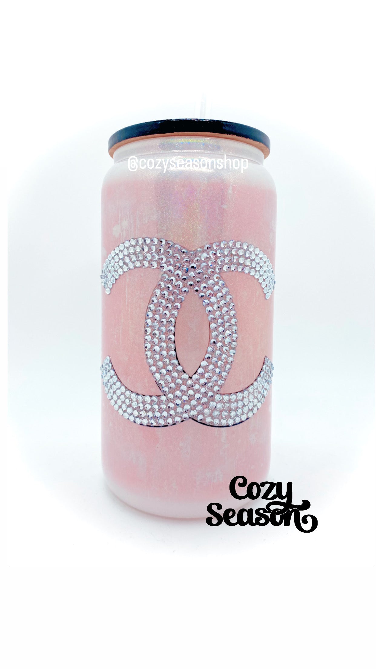 Glam Pink - Shimmering Glass Cup