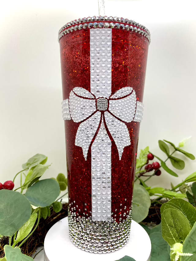 Red Gift Snowglobe Tumbler