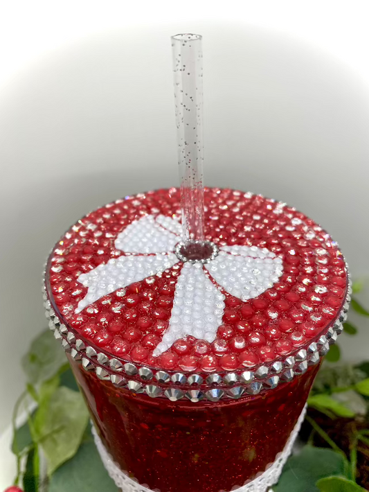 Red Gift Snowglobe Tumbler