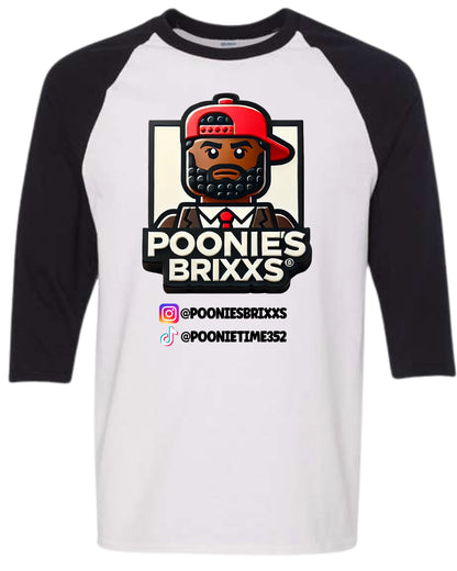 POONIE’S BRIXXS - UNISEX RAGLAN BASEBALL T-SHIRT