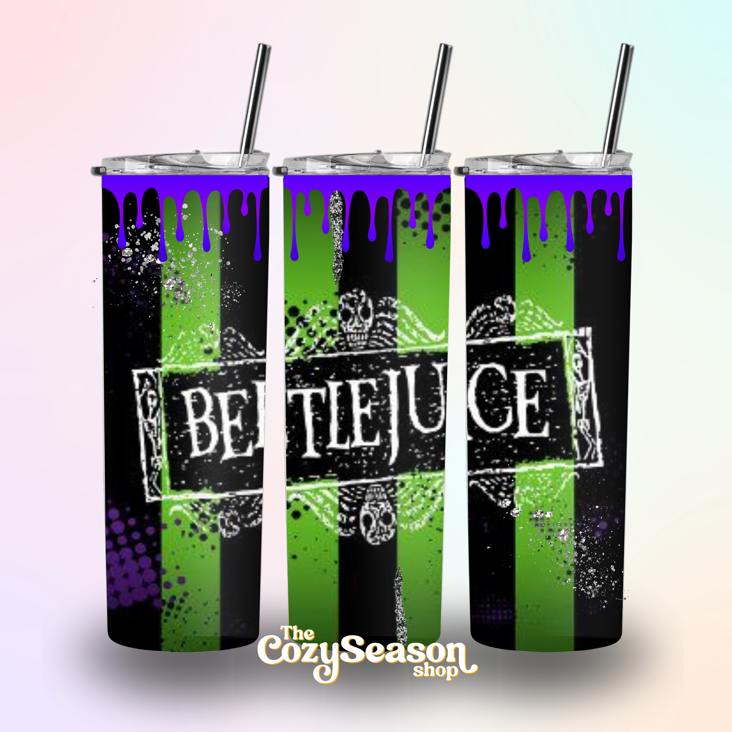 BEETLEJUICE - Purple Drip - 20oz Travel Tumbler