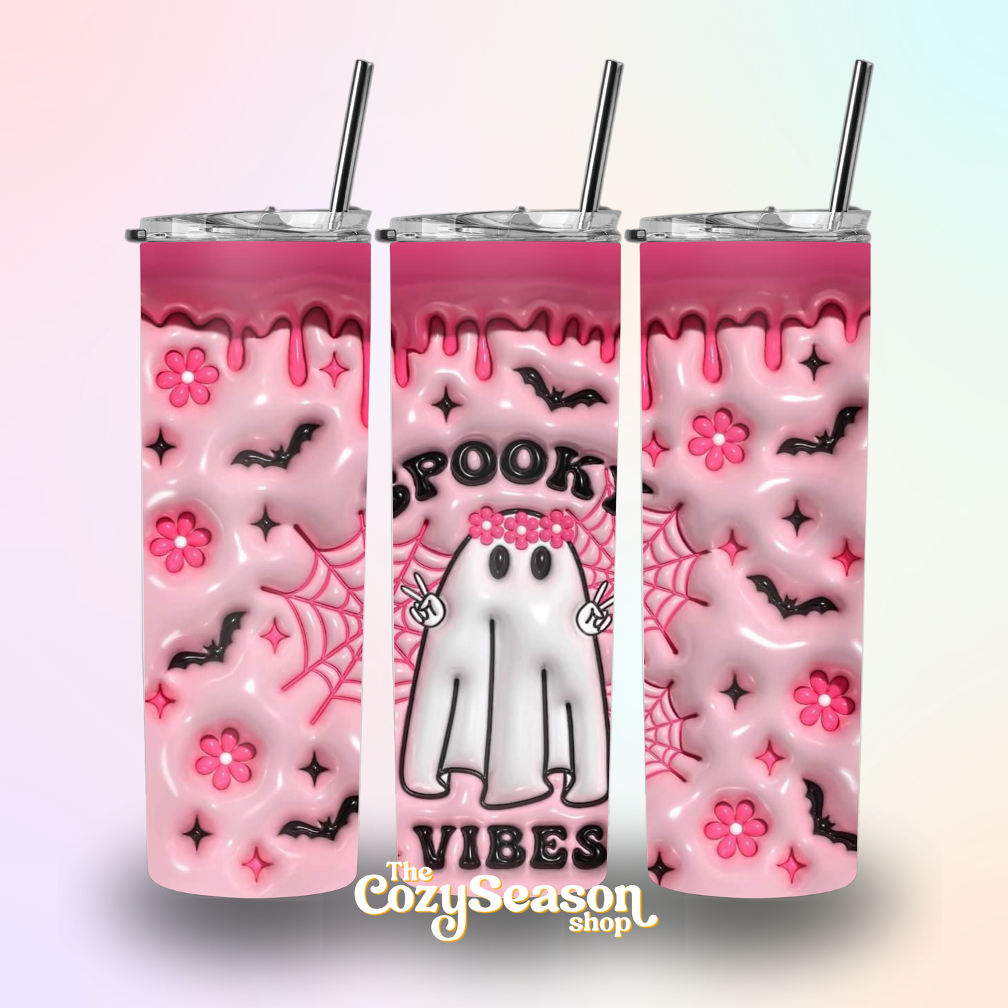 SPOOKY VIBES - printed simulated 3D effect - 20oz Travel Tumbler