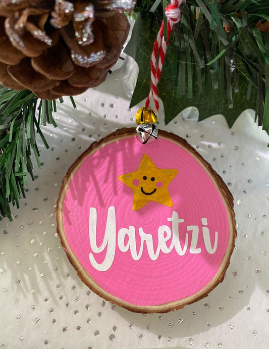 Pink Personalized - Wood Ornament