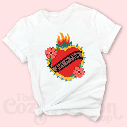GIRLS ON FILM - Color logo on White Cozy T-Shirt