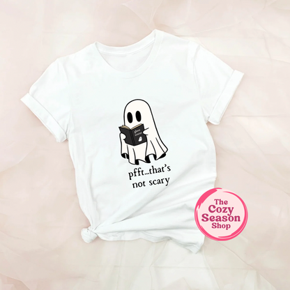 NOT SCARY GHOSTIE WITH BOOK - T-Shirt