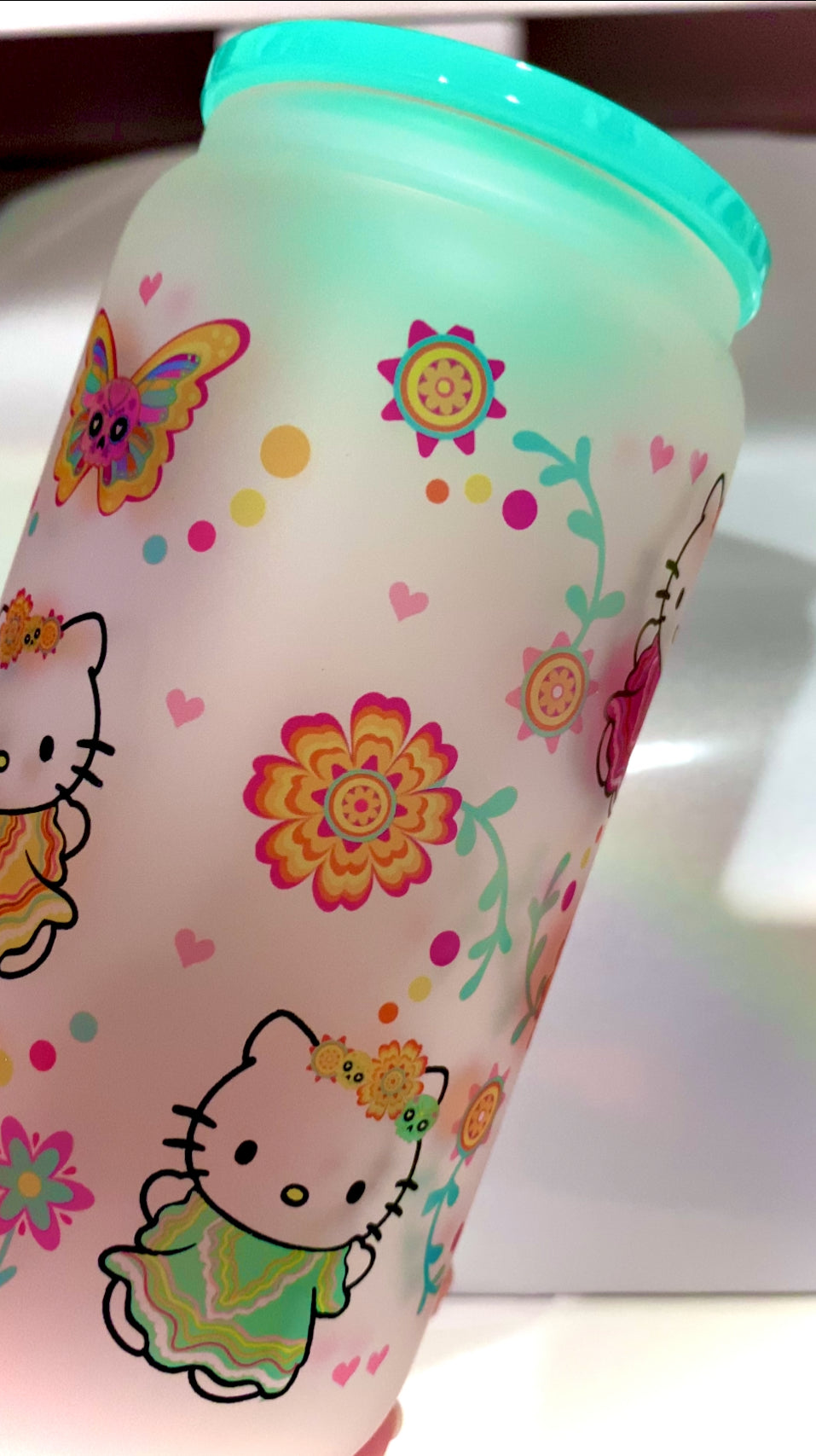 Kitty Ballet Folkloriko - 16 Oz frosted glass can travel cup (1 pc)