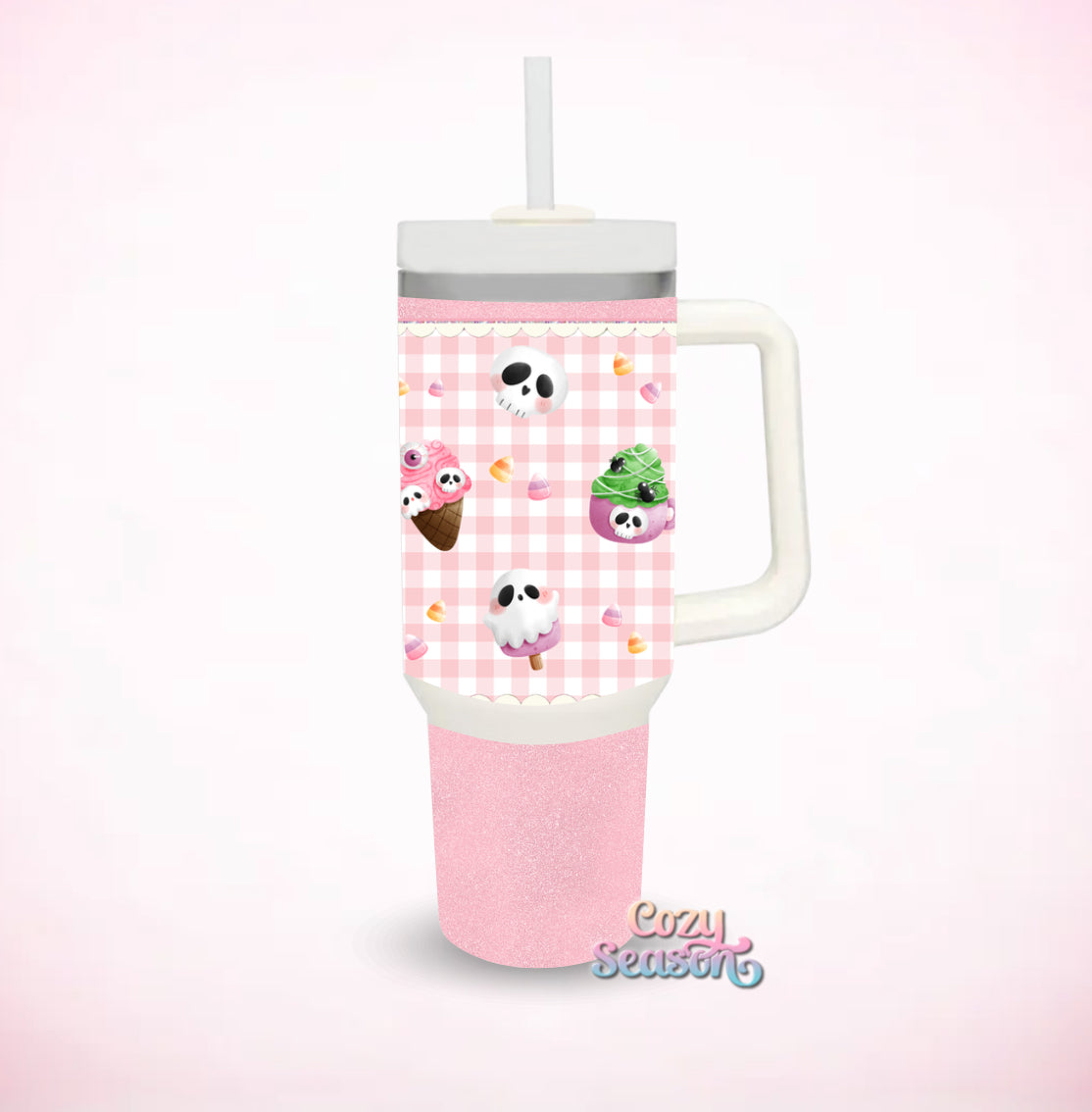 SWEETS & GINGHAM BLUSH - PINK 40oz Iridescent Tumbler