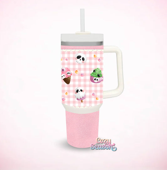 SWEETS & GINGHAM BLUSH - PINK 40oz Iridescent Tumbler