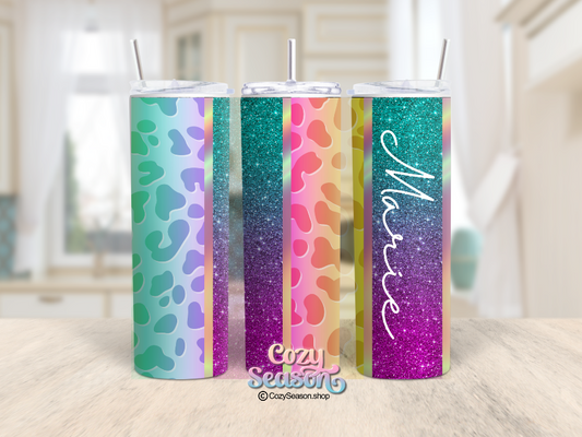 SUMMER FUN CHEETAH & GLITTER PRINT - 20oz Tumbler