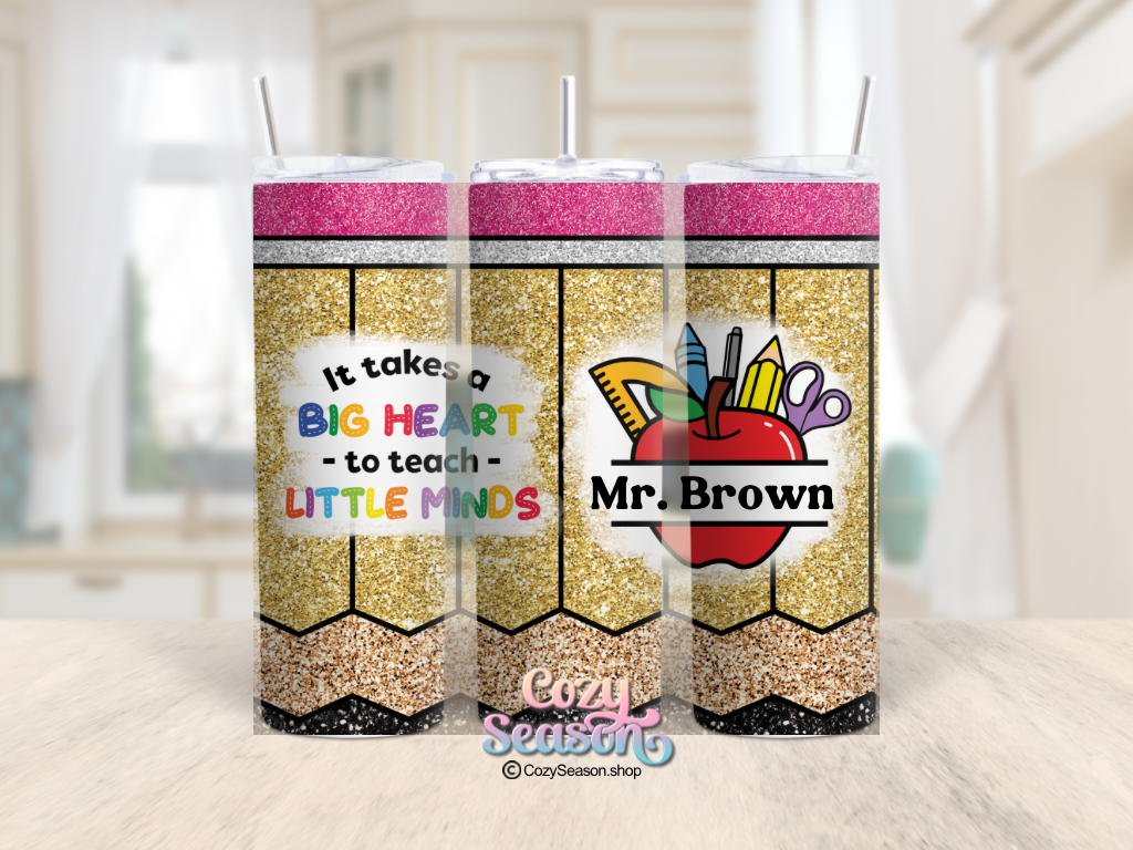 GOLDEN PENCIL GLITTER PRINT - 20oz Tumbler