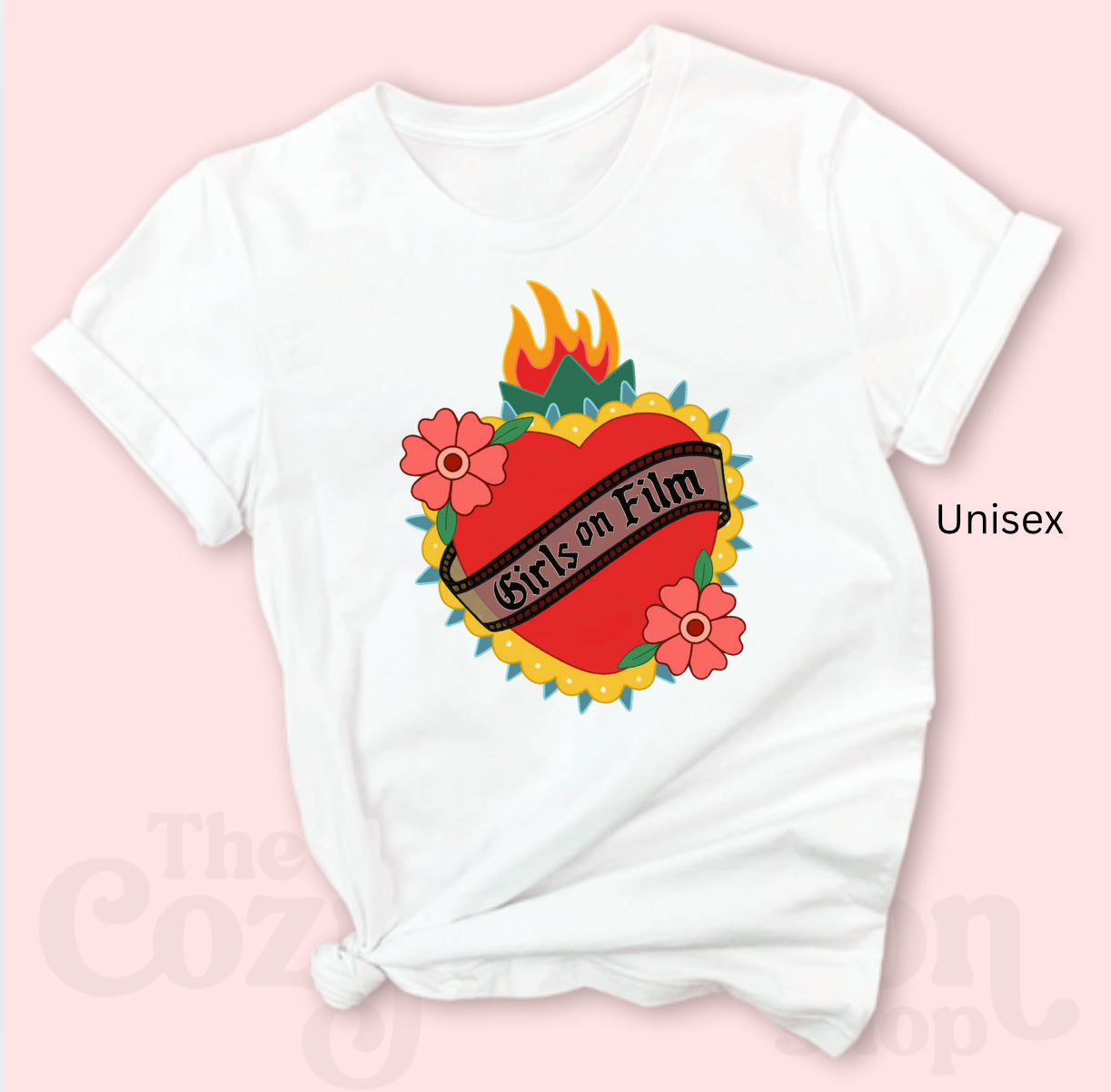 GIRLS ON FILM - Color logo on White Cozy T-Shirt