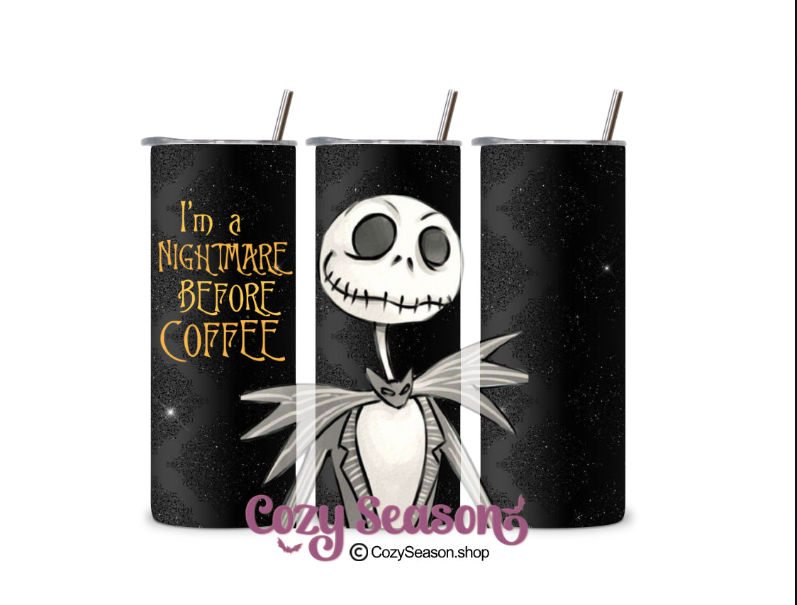 NIGHTMARE BEFORE COFFEE - 20oz Travel Tumbler