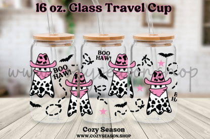 BOO HAW GHOST  - Glass Travel Cup