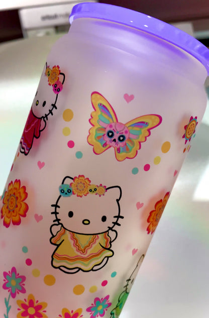 Kitty Ballet Folkloriko - 16 Oz frosted glass can travel cup (1 pc)