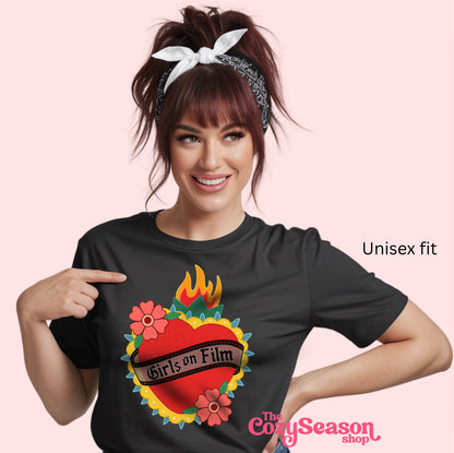GIRLS ON FILM - Color logo on Black Cozy T-Shirt
