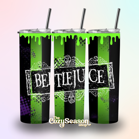 BEETLEJUICE - Green Drip - 20oz Travel Tumbler