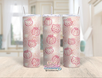 Pumpkins & Kitties - 20oz Skinny Tumbler