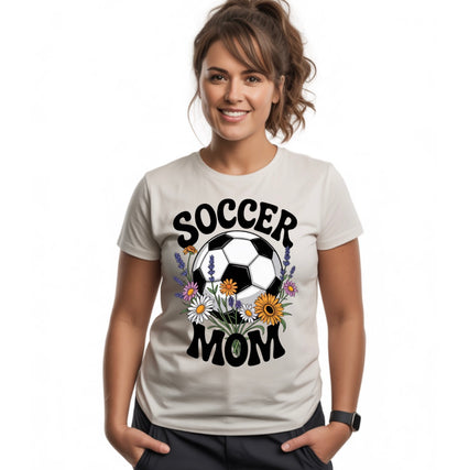 SOCCER MOM Floral - Adult Unisex T-Shirt
