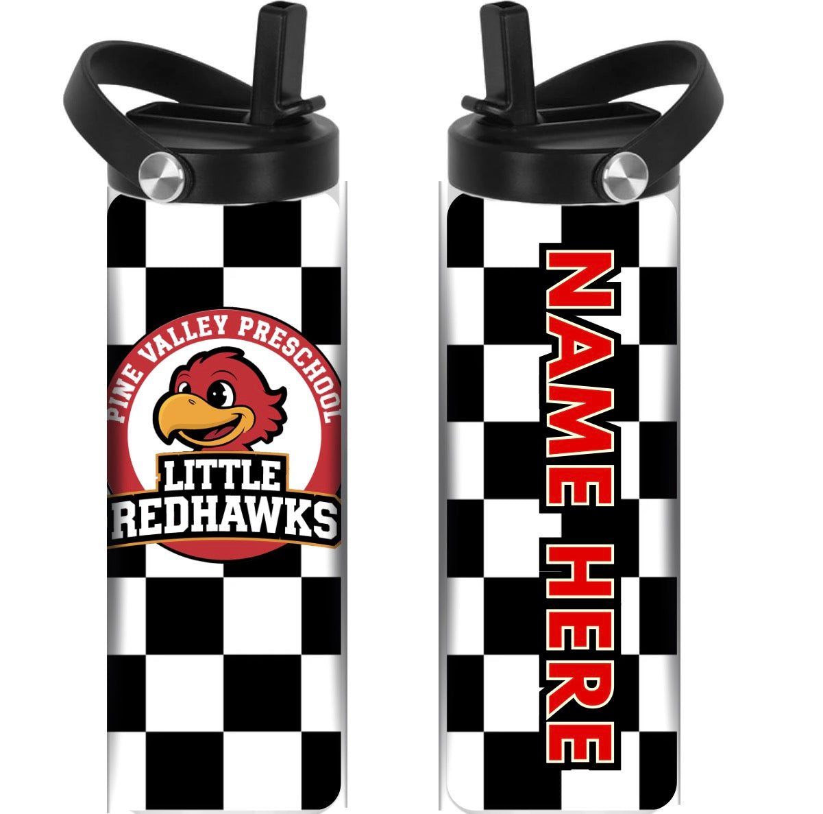 PINE VALLEY PRESCHOOL - CHECKERS -  Sport Top Water Bottle