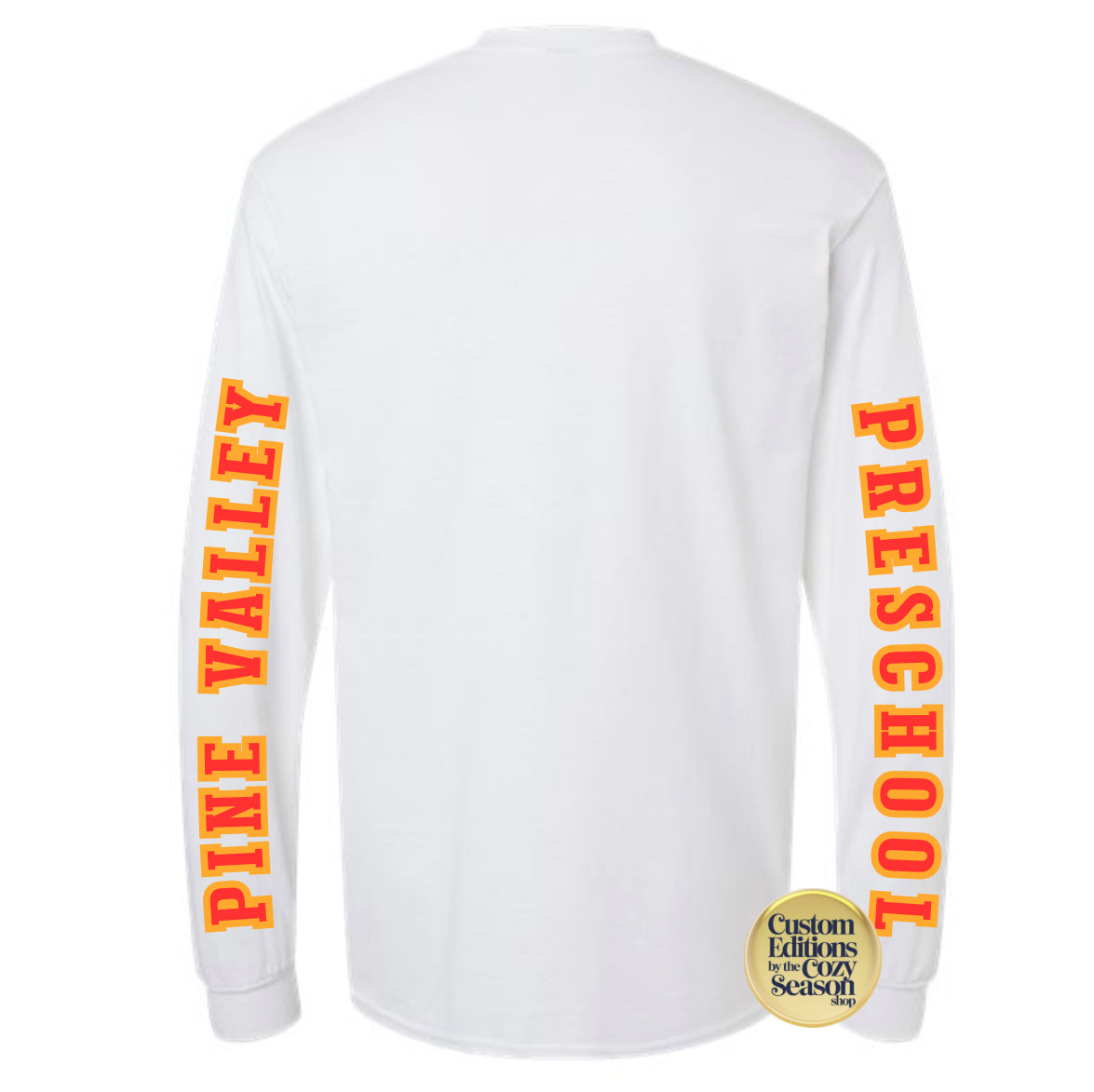 PINE VALLEY PRESCHOOL LOGO - ADULT Long-Sleeve T-Shirt WHITE