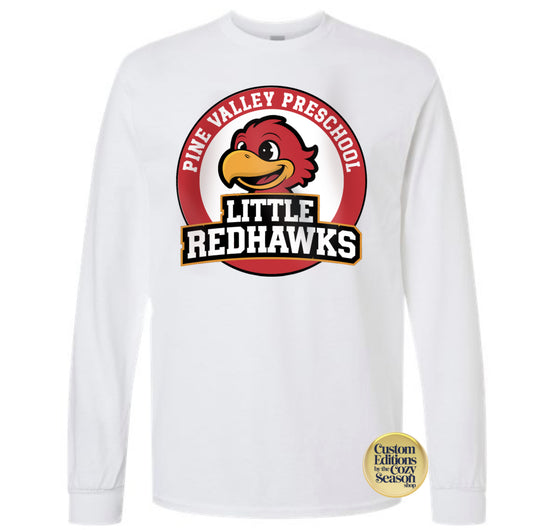 PINE VALLEY PRESCHOOL LOGO - ADULT Long-Sleeve T-Shirt WHITE