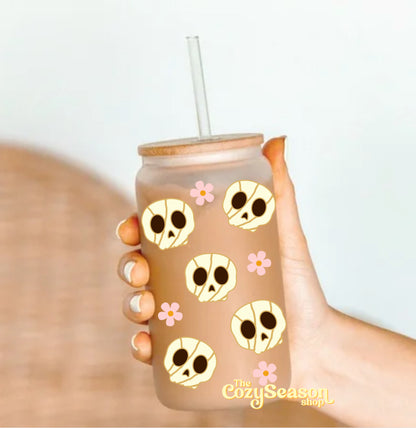 CUCUY CONCHITAS Skulls - Frosted Glass Cup