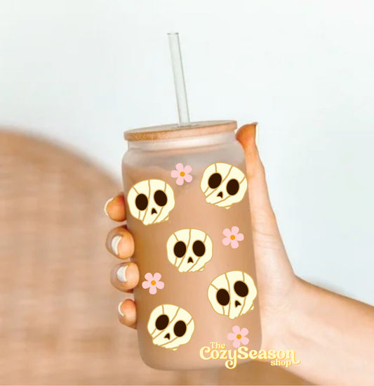 CUCUY CONCHITAS Skulls - Frosted Glass Cup