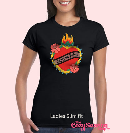 GIRLS ON FILM - Color logo on Black Cozy T-Shirt