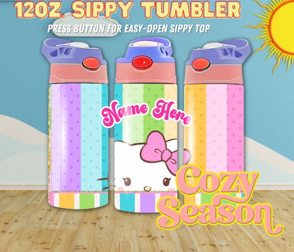 CUTEST KITTY STRIPES - KIDS 12oz Tumbler